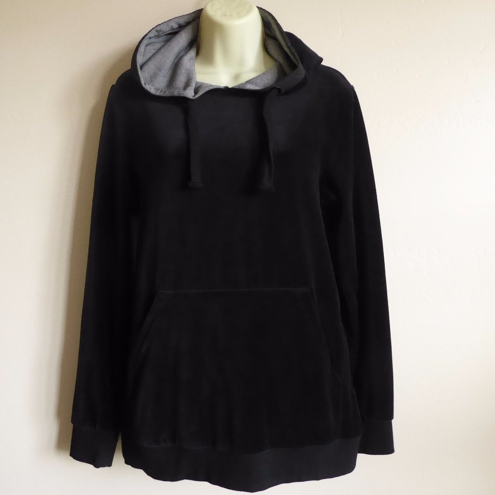 WELLINGTON COTTON BLEND VELVET HOODIE,SZ S, NEW
